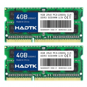 HADTK DDR3 12800 8GB Kit (2x4GB) 1600MHz RAM PC3 12800S SODIMM Memory 2Rx8 1.5V CL11 204-pin Notebook RAM for Laptop Notebook Computer
